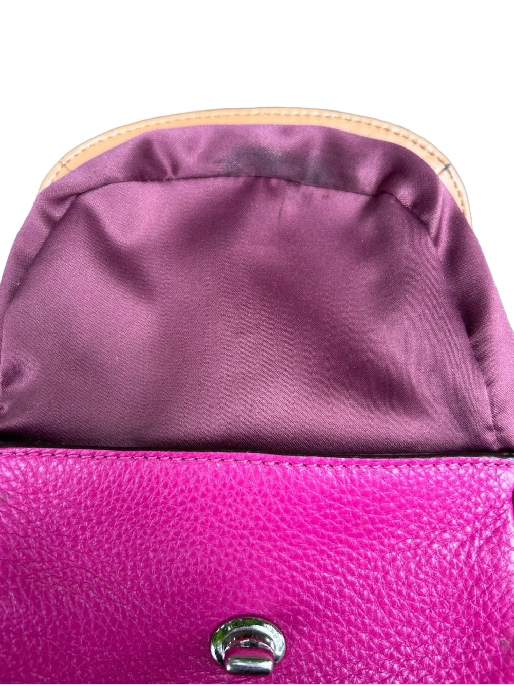 Coach Magenta Leather Crossbody Mini Saddle Bag